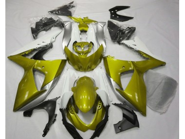 Amarillo Brillante & Blanco 09-16 GSXR 1000 Carenado Moto