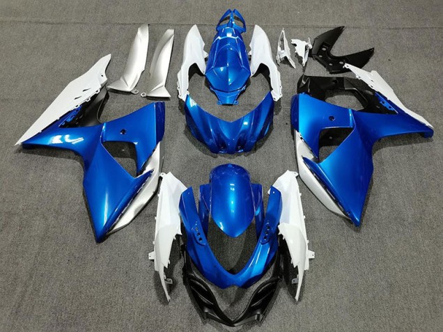 Azul Blanco & Plata 09-16 GSXR 1000 Carenado Moto