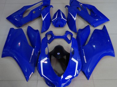 Azul Brillante & Blanco 11-14 Ducati 1199 Carenado Moto