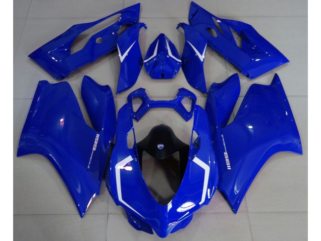 Azul Brillante & Blanco 11-14 Ducati 1199 Carenado Moto