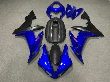 Azul Brillante & Estilo Fibra De Carbono 04-06 R1 Carenado Moto