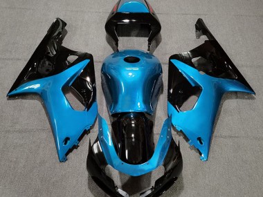 Azul Claro Brillante & Negro 01-03 GSXR 600-750 Carenado Moto