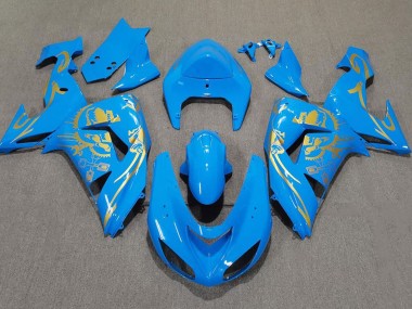 Azul Claro & Dorado 06-07 ZX10R Carenado Moto