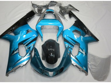 Azul Claro & Plateado 01-03 GSXR 600-750 Carenado Moto