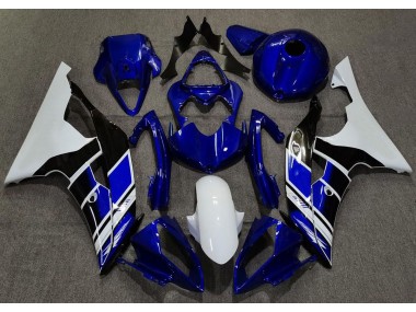 Azul Oscuro & Blanco Personalizado 08-16 R6 Carenado Moto