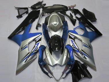 Azul Plata & Negro 05-06 GSXR 1000 Carenado Moto