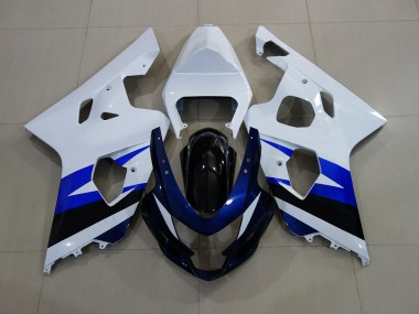 Blanco Brillante & Azul Intenso 04-05 GSXR 600-750 Carenado Moto