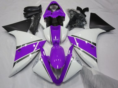 Blanco Brillante & Morado 09-11 R1 Carenado Moto