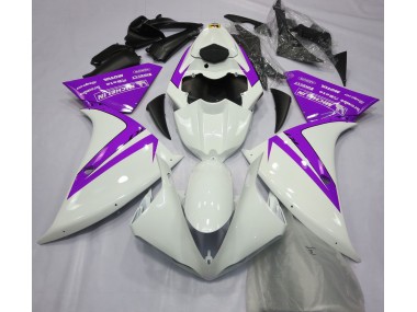 Blanco Brillante & Morado 12-14 R1 Carenado Moto