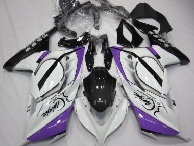 Blanco Brillante & Morado 13-18 Ninja 300 Carenado Moto