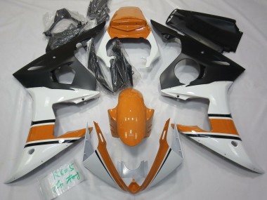 Blanco Brillante & Naranja 03-04 R6 Carenado Moto