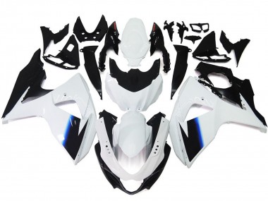 Blanco Brillante & Negro 09-16 GSXR 1000 Carenado Moto