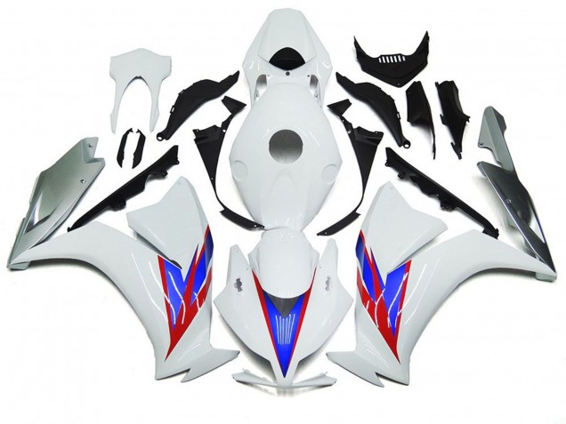 Blanco Brillo & Plata 12-16 CBR1000RR Carenado Moto