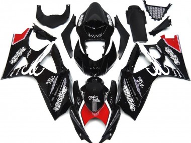 Blanco & Negro Con Rojo 07-08 GSXR 1000 Carenado Moto