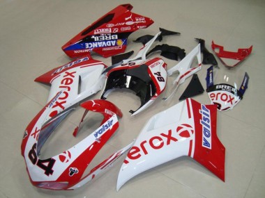 Blanco Xerox 07-14 Ducati 848 1098 1198 Carenado Moto