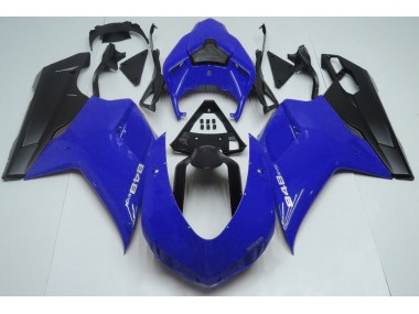 Brillante Azul & Negro 07-14 Ducati 848 1098 1198 Carenado Moto