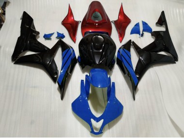 Detalles En Negro Brillante Azul & Rojo 07-08 CBR600RR Carenado Moto