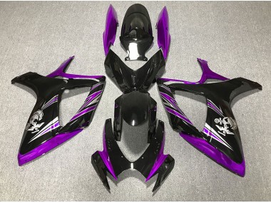 Diseño Morado Brillante & Negro 06-07 GSXR 600-750 Carenado Moto