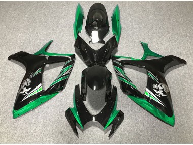 Diseño Verde Brillante & Negro 06-07 GSXR 600-750 Carenado Moto