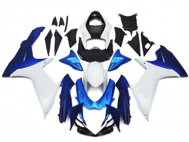 Kit De Estilo Liso Blanco & Azul 11-24 GSXR 600-750 Carenado Moto