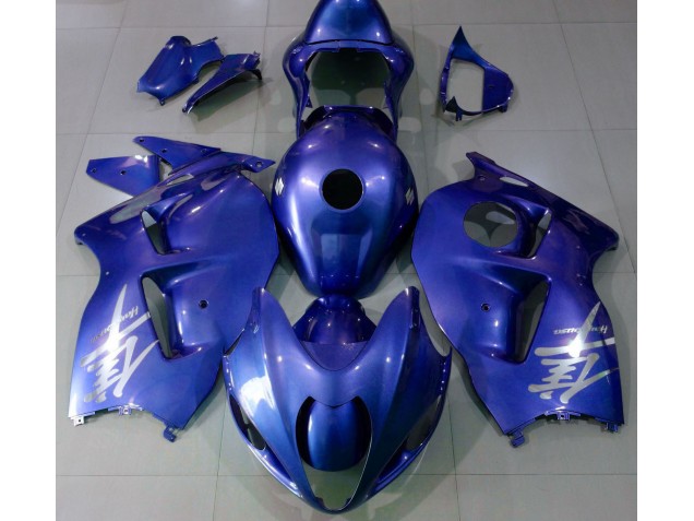 Logotipo Azul Brillante & Plateado 97-07 GSXR 1300 Carenado Moto