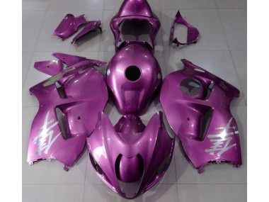 Logotipo Rosa Brillante & Plateado 97-07 GSXR 1300 Carenado Moto