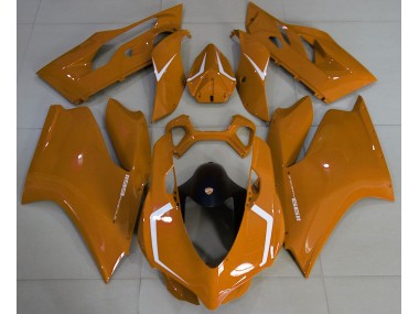 Naranja Brillante & Blanco 11-14 Ducati 1199 Carenado Moto