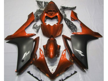 Naranja Brillante & Negro 07-08 R1 Carenado Moto