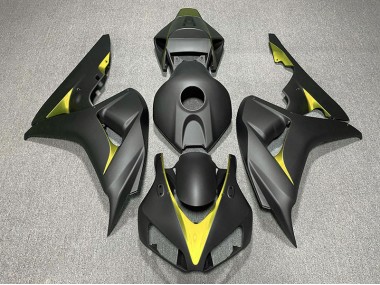 Negro Mate & Amarillo 06-07 CBR1000RR Carenado Moto