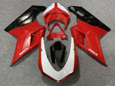 Negro Rojo Blanco 07-14 Ducati 848 1098 1198 Carenado Moto