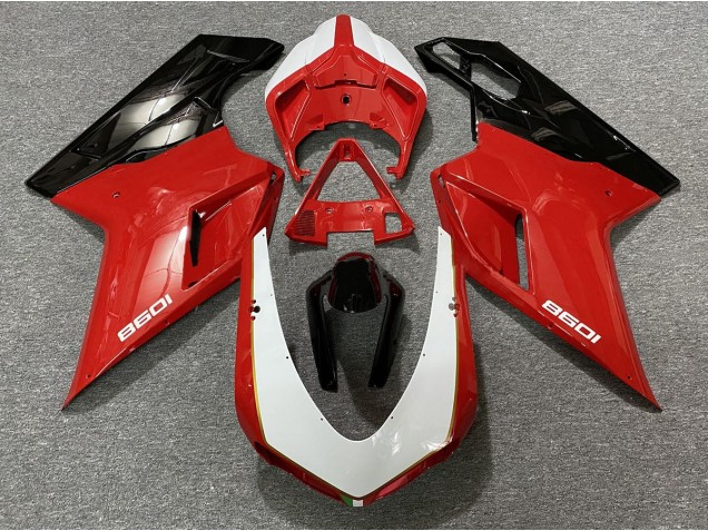 Negro Rojo Blanco 07-14 Ducati 848 1098 1198 Carenado Moto