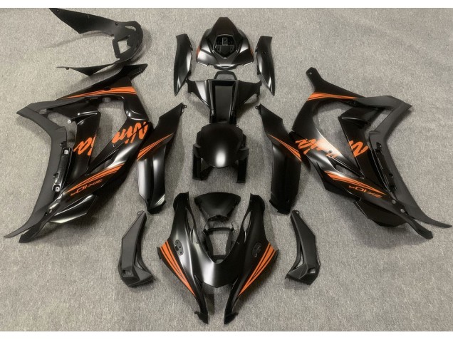 Negro Satinado & Naranja 16-19 ZX10R Carenado Moto