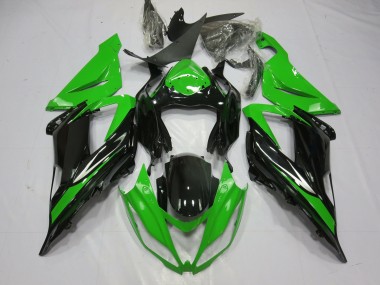 Negro & Verde 13-18 ZX6R Carenado Moto