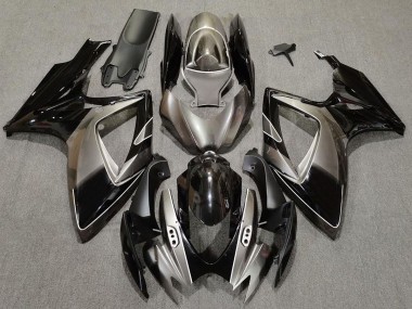 Plata Oscura & Negro 06-07 GSXR 600-750 Carenado Moto