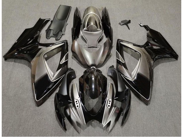 Plata Oscura & Negro 06-07 GSXR 600-750 Carenado Moto