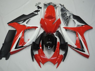 Rojo & Blanco 06-07 GSXR 600-750 Carenado Moto