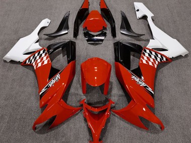 Rojo Brillante & Blanco 08-10 ZX10R Carenado Moto