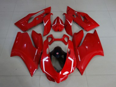 Rojo Brillante & Blanco 11-14 Ducati 1199 Carenado Moto