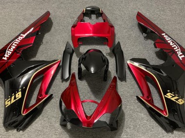 Rojo Brillante & Negro 09-12 Daytona 675 Carenado Moto