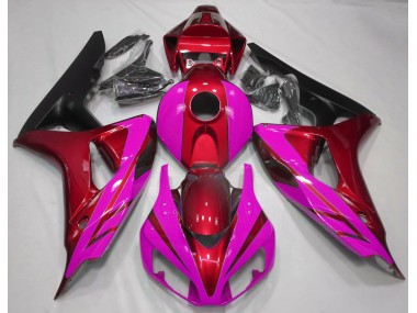 Rojo Brillante & Rosa 06-07 CBR1000RR Carenado Moto