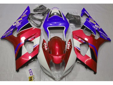 Rojo Caramelo Brillante & Azul 03-04 GSXR 1000 Carenado Moto