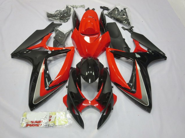 Rojo & Negro 06-07 GSXR 600-750 Carenado Moto