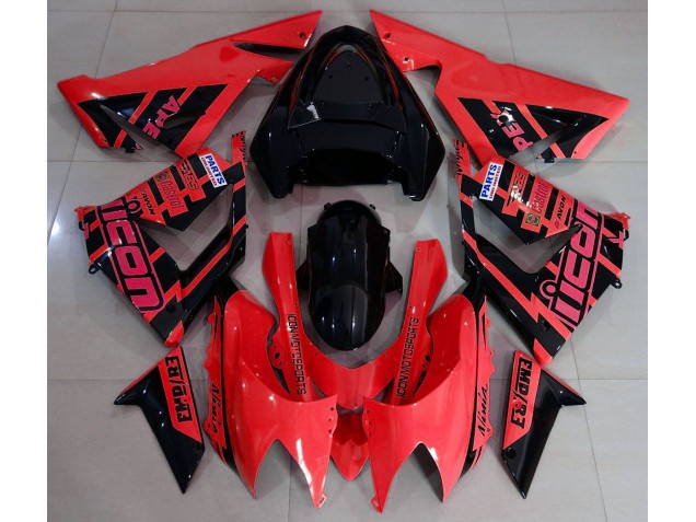 Rojo & Negro & Logotipos 04-05 ZX10R Carenado Moto