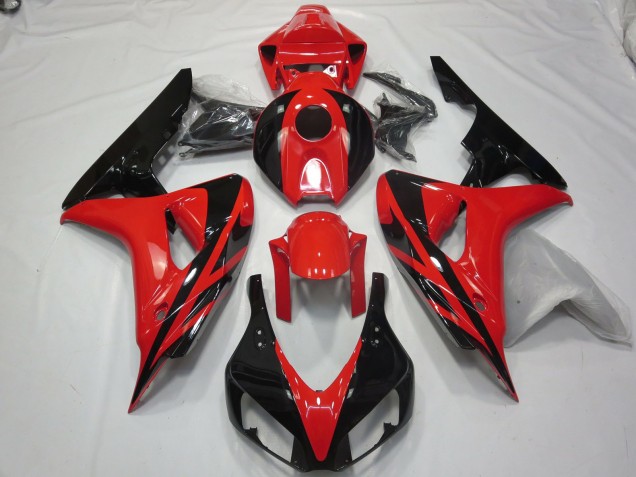 Rojo Negro OEM Estilo Sin Calcomanías 06-07 CBR1000RR Carenado Moto