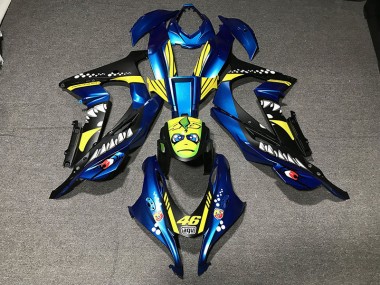 Tiburón Azul Metalizado 16-19 ZX10R Carenado Moto