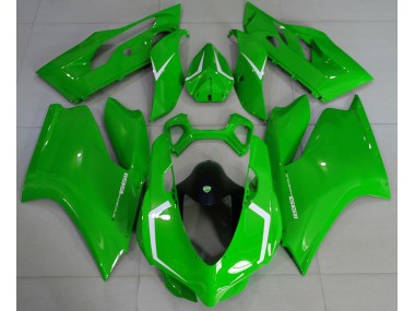 Verde Brillante & Blanco 11-14 Ducati 1199 Carenado Moto