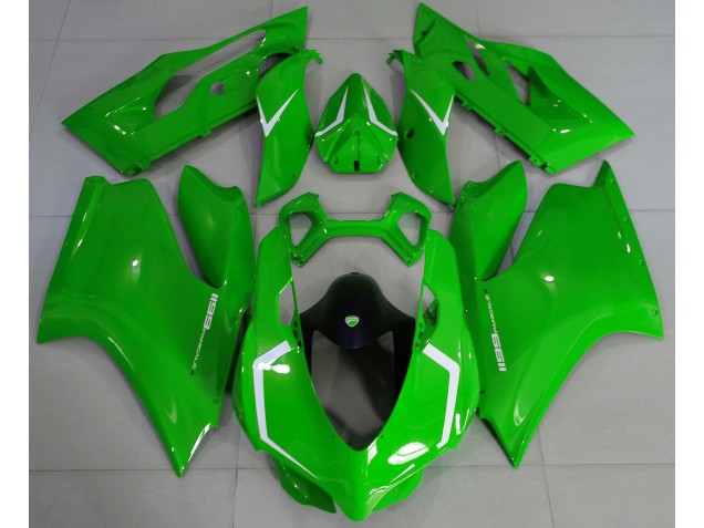 Verde Brillante & Blanco 11-14 Ducati 1199 Carenado Moto