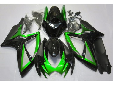 Verde Brillante & Negro 06-07 GSXR 600-750 Carenado Moto