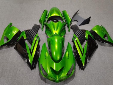 Verde Brillante & Negro 06-11 ZX14R Carenado Moto