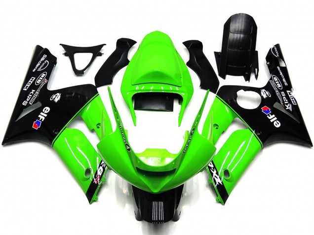 Verde Claro & Negro Elf 03-04 ZX6R Carenado Moto